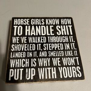 Primitives by Kathy Black and White Horse Girls Sign